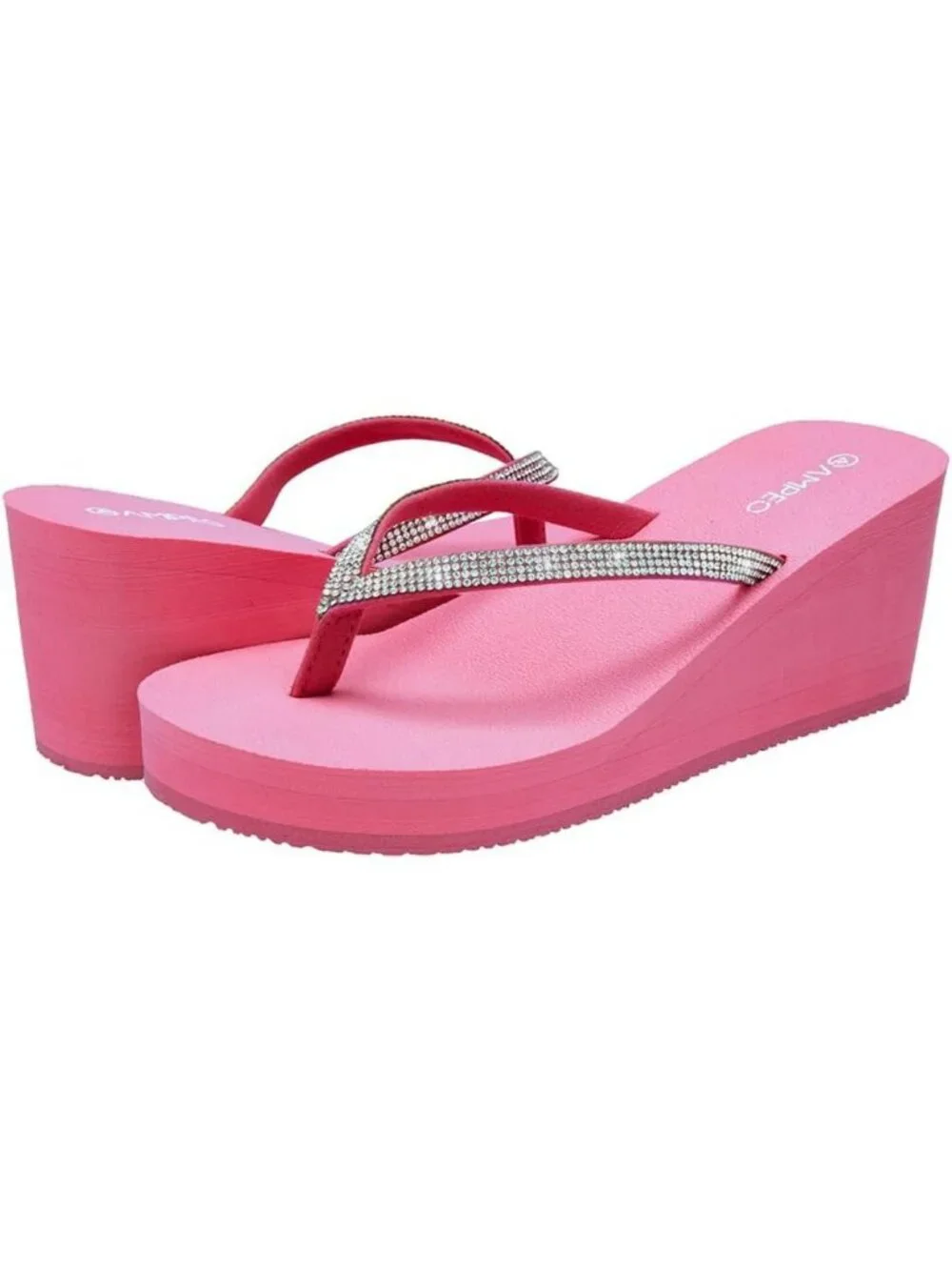 Stylish Rhinestone Wedge Sandals | Comfortable Platform Flip Flops for Women